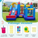 HONEY JOY Inflatable Bounce House, Jumping Castle w/Slide, Climbing Wall, Basketball Rim