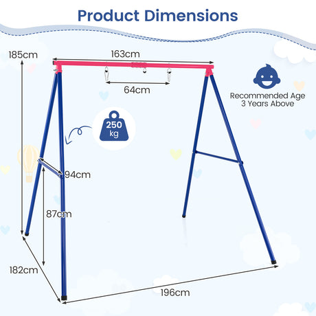HONEY JOY Heavy Duty Steel Swing Frame (Without Swing)
