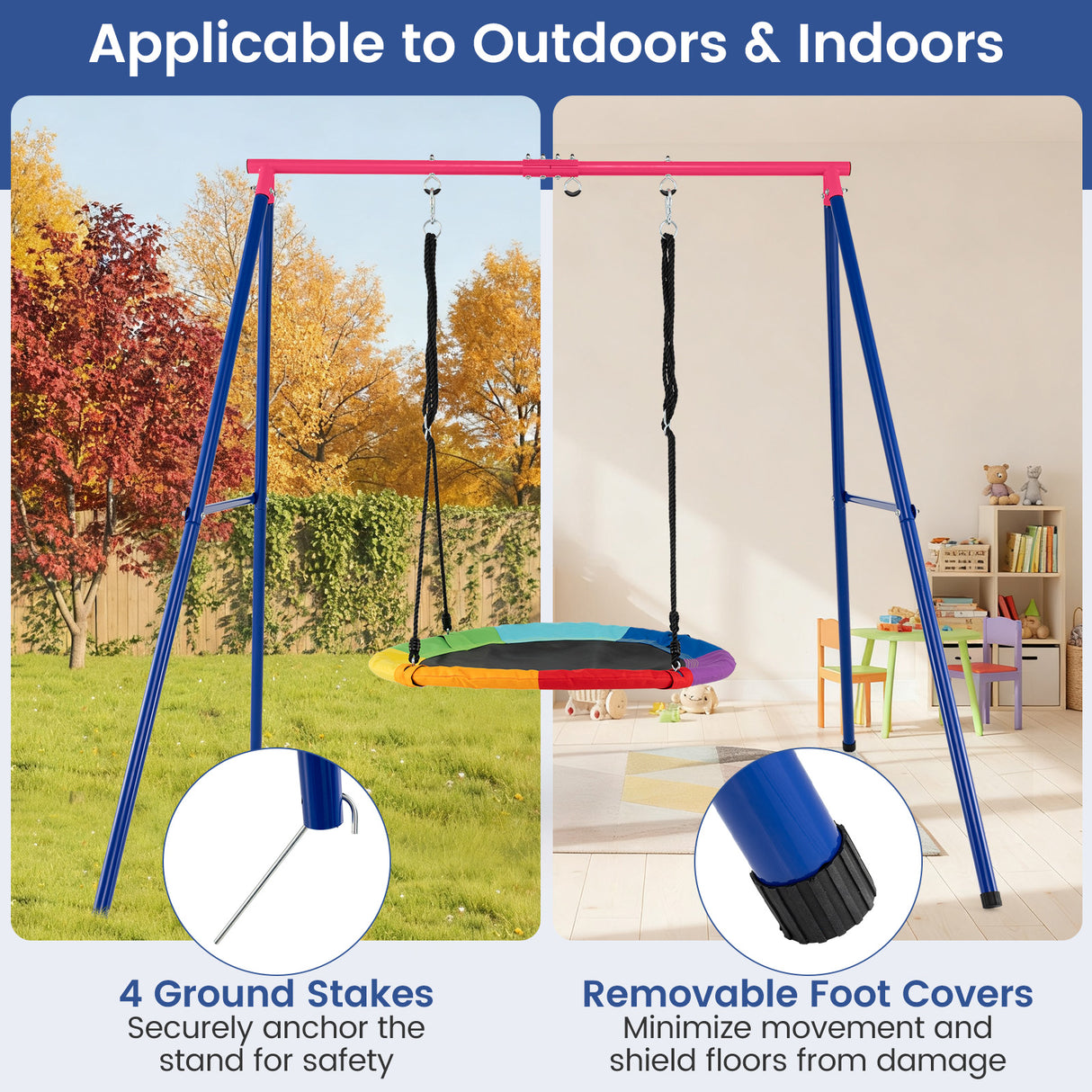 HONEY JOY Heavy Duty Steel Swing Frame (Without Swing)