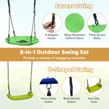 7-in-1 Outdoor Swing Set with Ground Stakes for Garden/Backyard/Park
