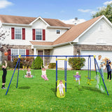 7-in-1 Outdoor Swing Set with Ground Stakes for Garden/Backyard/Park