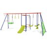 7-in-1 Outdoor Swing Set with Ground Stakes for Garden/Backyard/Park
