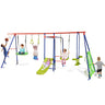 7-in-1 Outdoor Swing Set with Ground Stakes for Garden/Backyard/Park