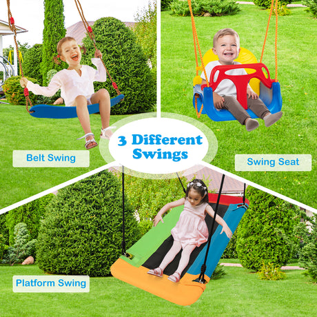HONEY JOY 300 KG Indoor & Outdoor Swing Set, Heavy Duty Carbon Steel Swing Frame