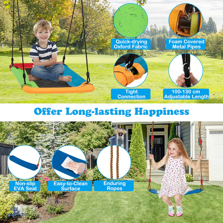 HONEY JOY 300 KG Indoor & Outdoor Swing Set, Heavy Duty Carbon Steel Swing Frame