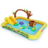Inflatable Play Center, Animal Spray Pool with Slide, Arch-shaped Sprinkle