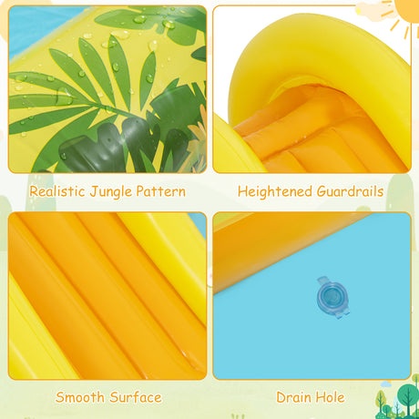 Inflatable Play Center, Animal Spray Pool with Slide, Arch-shaped Sprinkle