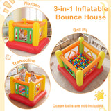 Inflatable Bounce House for Kids, Blow Up Jumping House with Transparent Side Walls