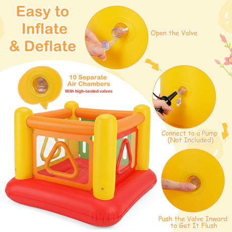 Inflatable Bounce House for Kids, Blow Up Jumping House with Transparent Side Walls