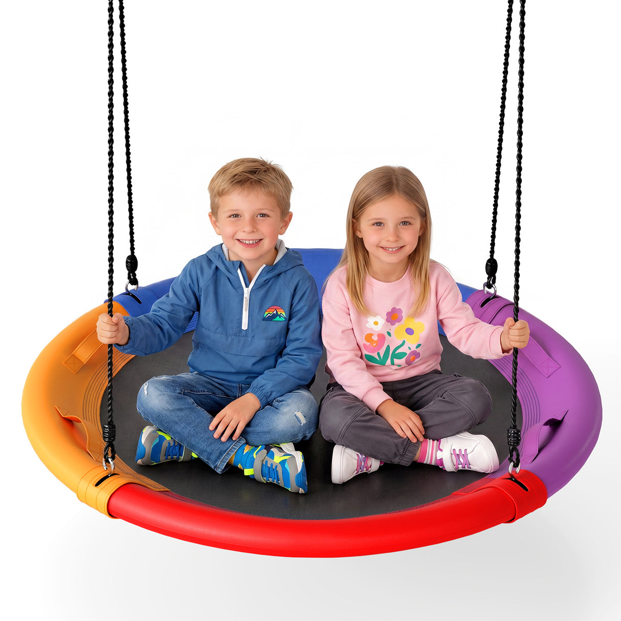 Outdoor Round Swing for Backyard and Playground, Perfect for Kids 3+ Years Old