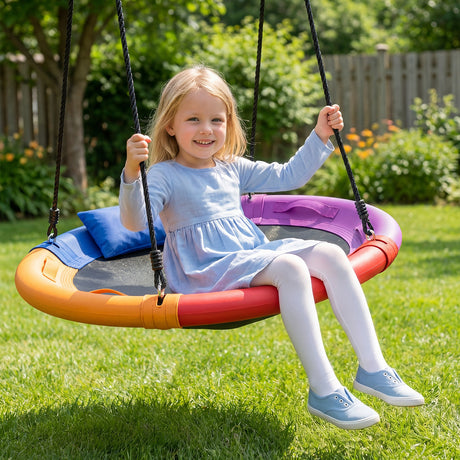 Outdoor Round Swing for Backyard and Playground, Perfect for Kids 3+ Years Old