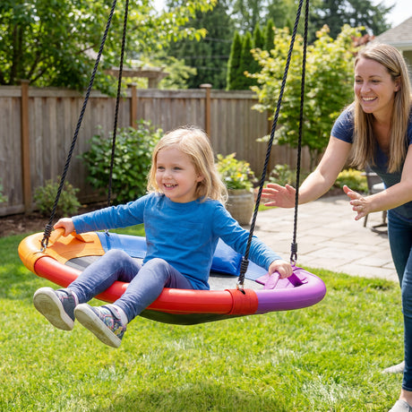 Outdoor Round Swing for Backyard and Playground, Perfect for Kids 3+ Years Old