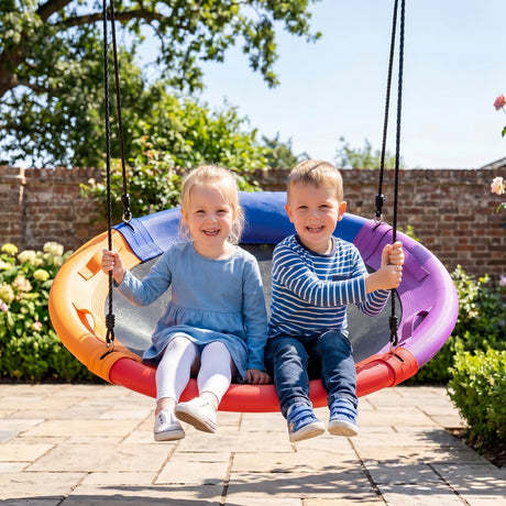 Outdoor Round Swing for Backyard and Playground, Perfect for Kids 3+ Years Old
