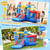 Multifunctional Inflatable Bounce House, Kids Jumper Bouncer for Backyard, Indoor & Outdoor Use