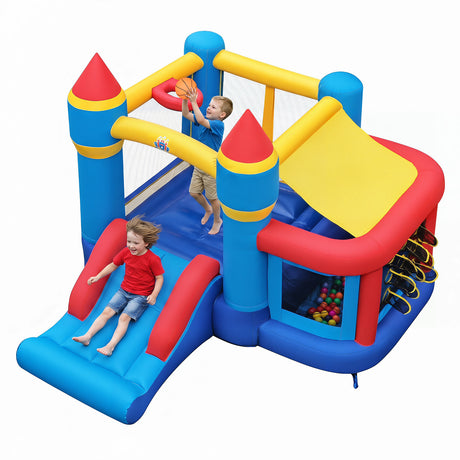 Multifunctional Inflatable Bounce House, Kids Jumper Bouncer for Backyard, Indoor & Outdoor Use