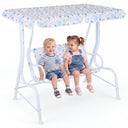 2-Seater Kids Porch Swing with Adjustable Canopy for Backyard and Garden