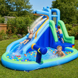 4-in-1 Hippo-Themed Inflatable Water Slide for Kids Backyard