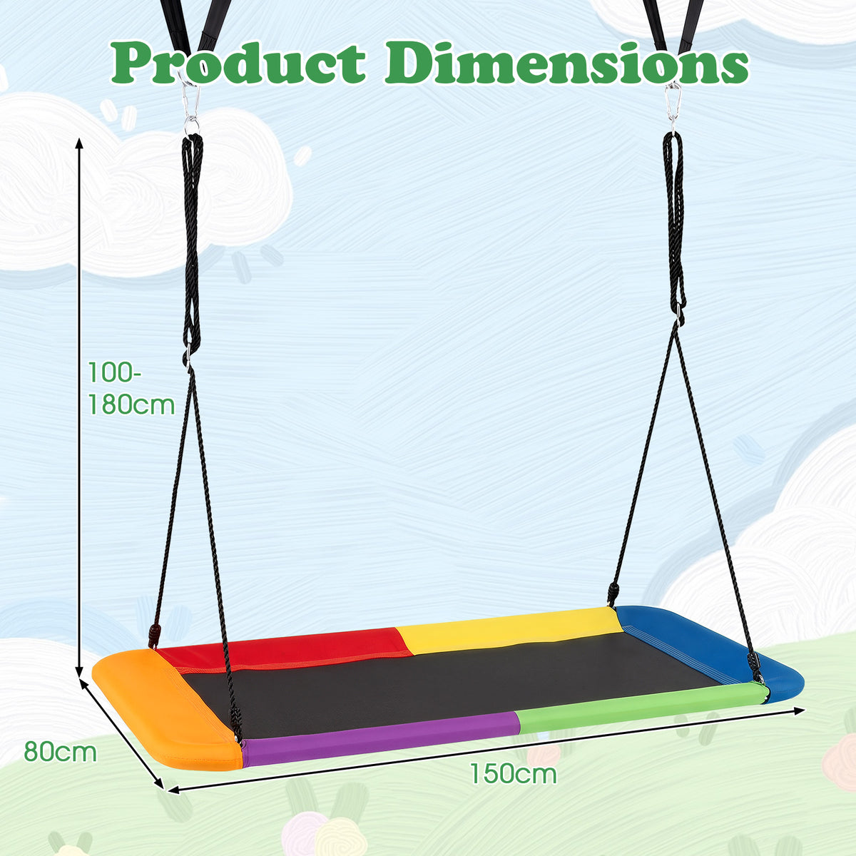 150 cm Tree Swing for Kids and Adults, 320KG Max Load, for Backyard and Indoor Space