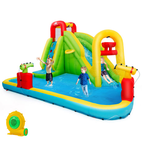 HONEY JOY Inflatable Water Slide, 7-in-1 Giant Water Slide Bouncer Park