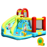 HONEY JOY Inflatable Water Slide, 6 in 1 Jumping Bounce House w/Climbing Wall, Splash Pool