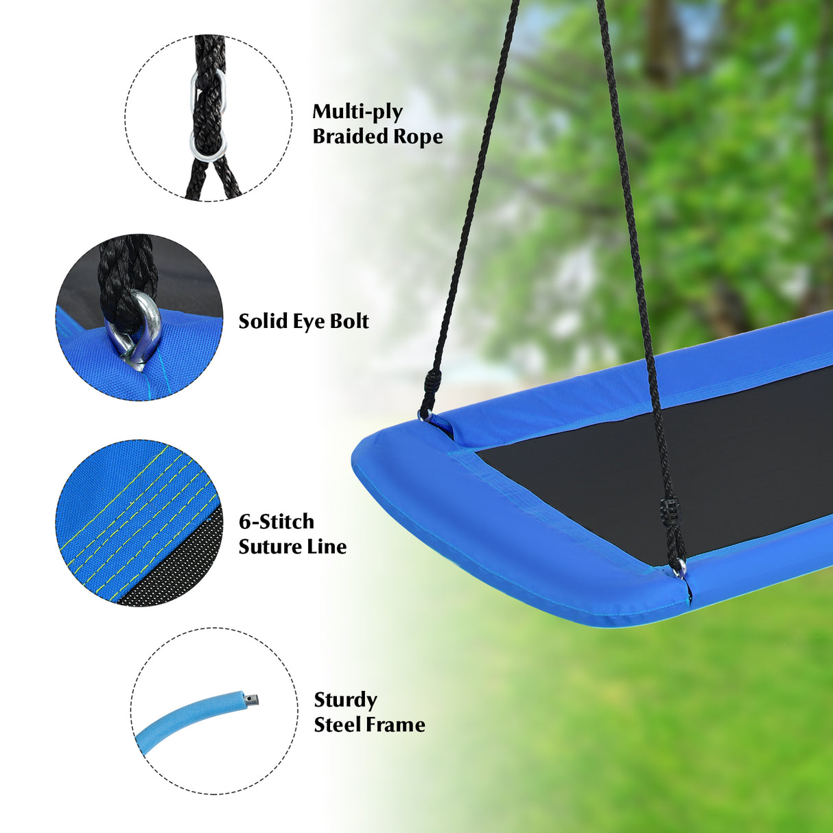 150 cm Tree Swing for Kids and Adults, 320KG Max Load, for Backyard and Indoor Space