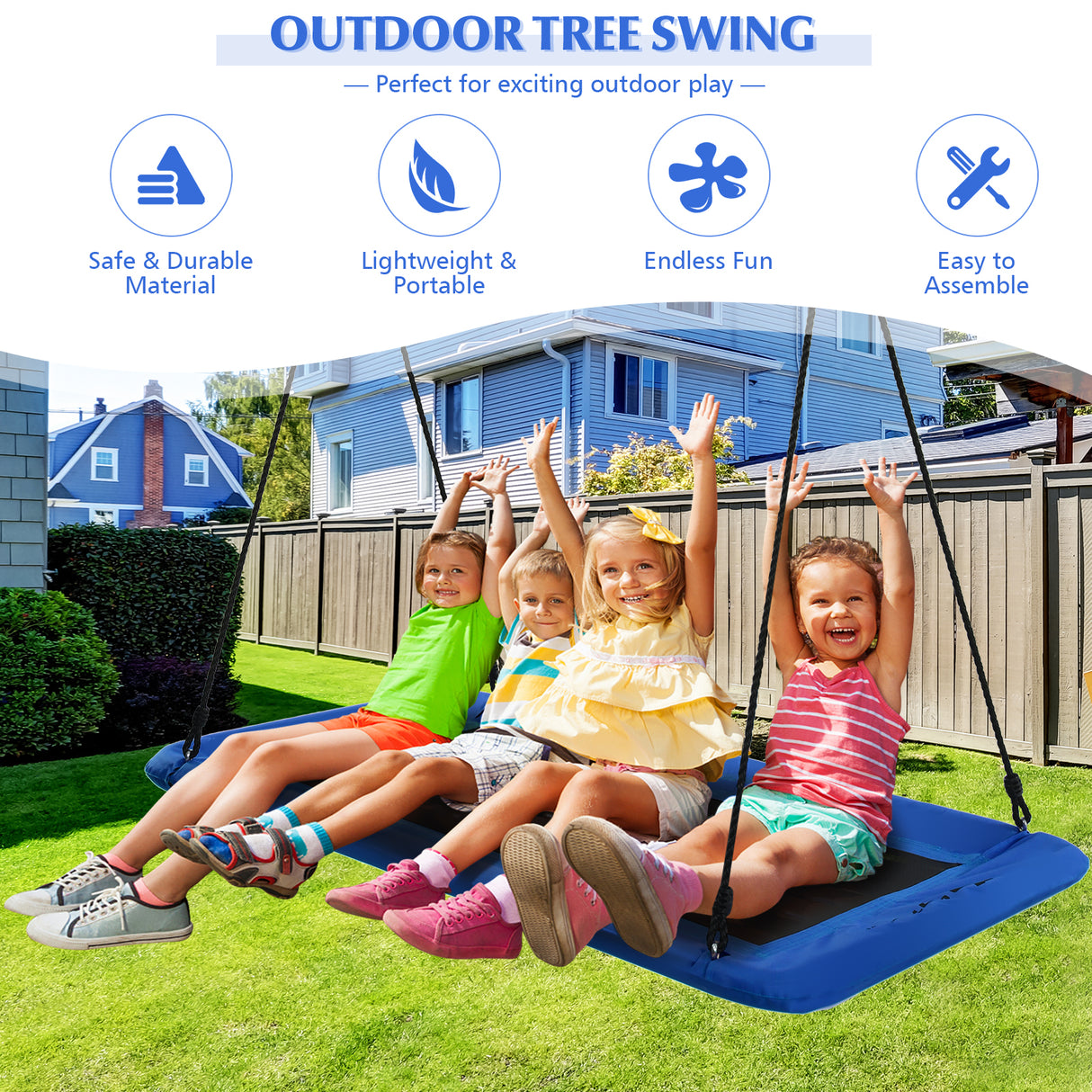 150 cm Tree Swing for Kids and Adults, 320KG Max Load, for Backyard and Indoor Space