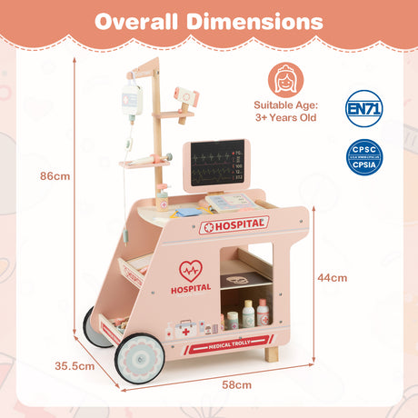 Wooden Doctor Playset with CT Machine and Stethoscope for Kids