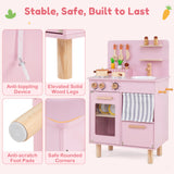 Toddler Kitchen Playset w/ Stoves, Faucet, Sink, Pretend Play Food, Cookware Accessories