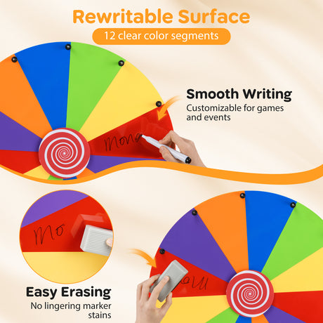 60cm Tabletop Prize Wheel Heavy Duty Spinning Wheel with Stand