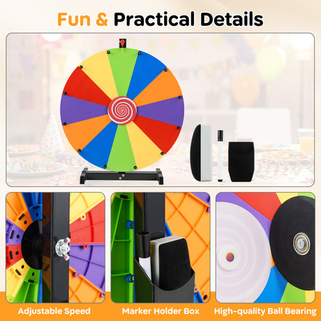 60cm Tabletop Prize Wheel Heavy Duty Spinning Wheel with Stand