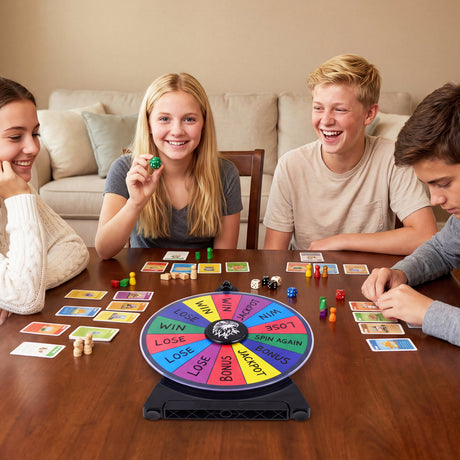 Spinning Prize Wheel, 14 Slots Spin Wheel, Tabletop Fortune Game