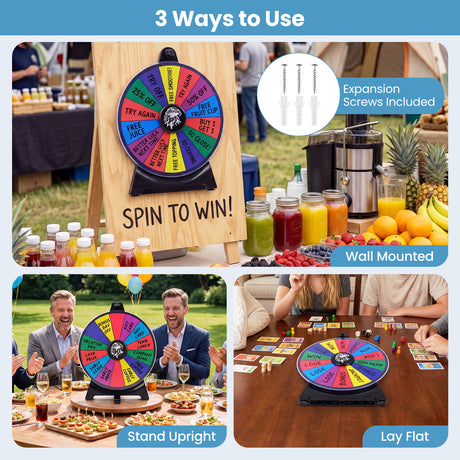 Spinning Prize Wheel, 14 Slots Spin Wheel, Tabletop Fortune Game