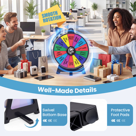 Spinning Prize Wheel, 14 Slots Spin Wheel, Tabletop Fortune Game