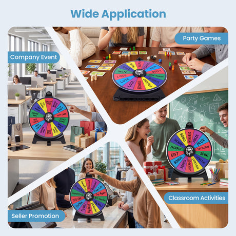 Spinning Prize Wheel, 14 Slots Spin Wheel, Tabletop Fortune Game