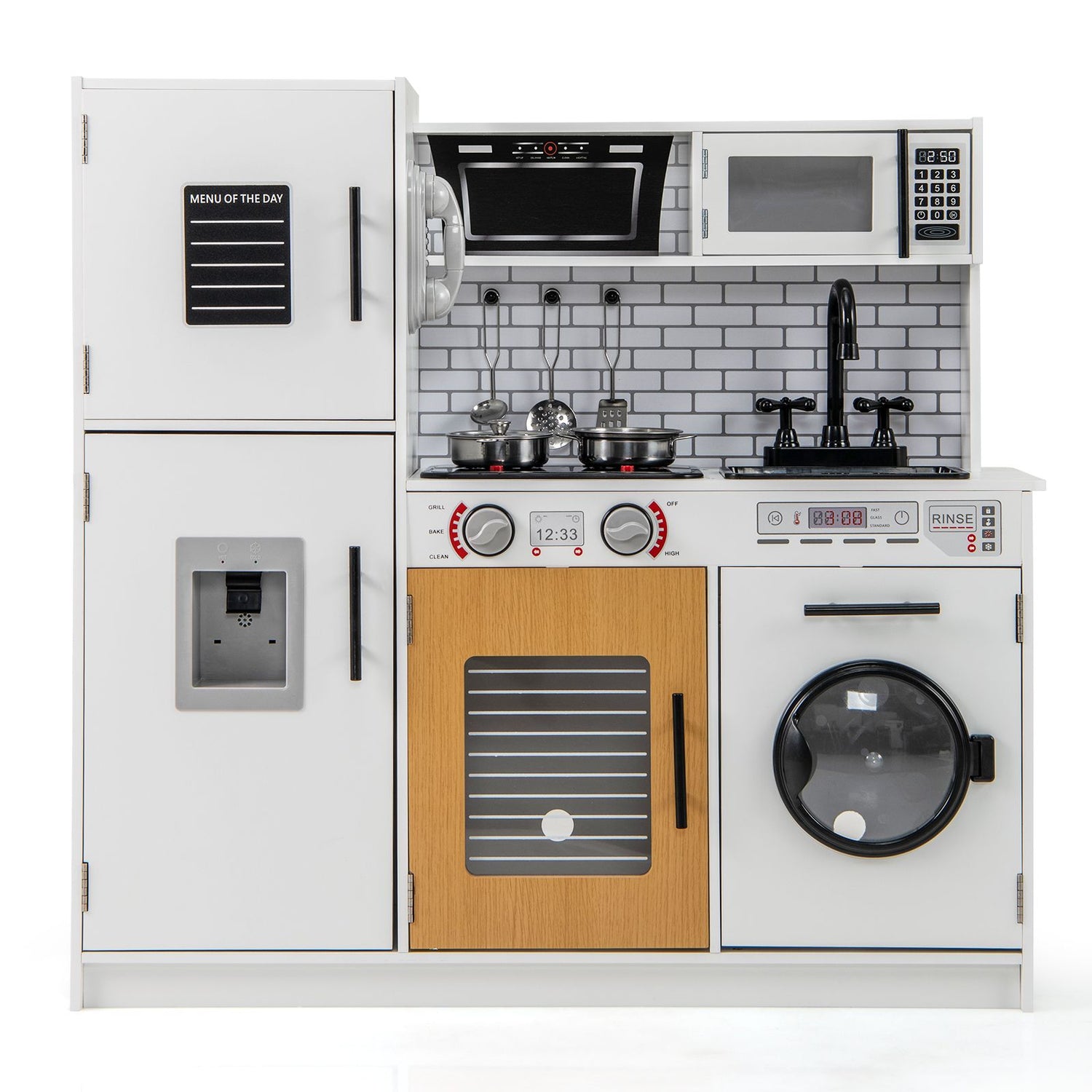 Play Kitchen Toy Set Kids Kitchen Playset with Oven Washing Machine