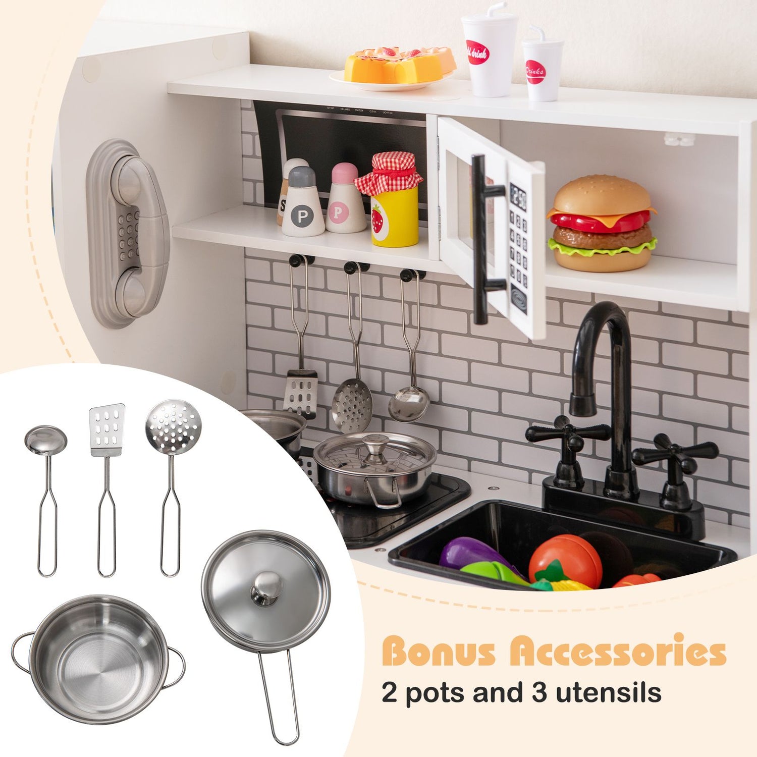 Play Kitchen Toy Set Kids Kitchen Playset with Oven Washing Machine