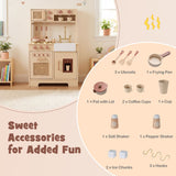 Play Kitchen for Kids Wooden Kitchen Playset with Realistic Lights and Sounds