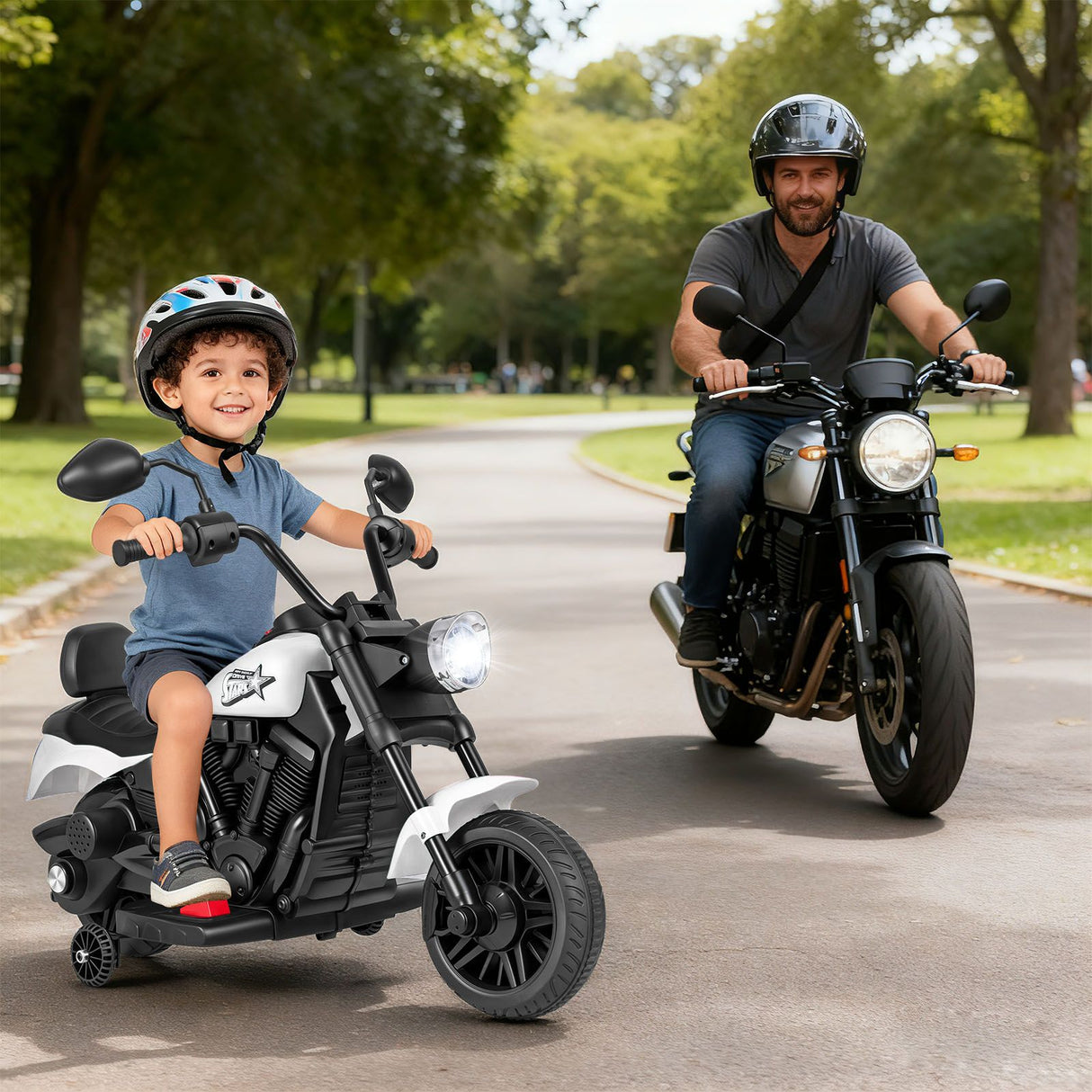 6V Battery Powered Ride on Toy with Detachable Training Wheels and Music
