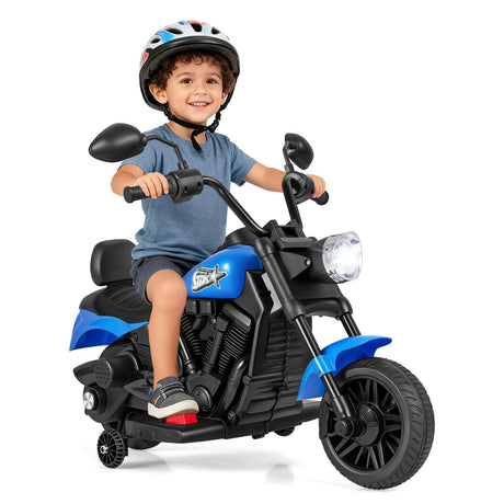 6V Battery Powered Ride on Toy with Detachable Training Wheels and Music