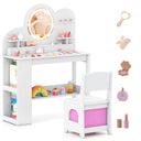 Princess Vanity Table and Chair Set with 2 Drawers