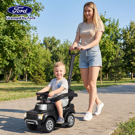 3-In-1 Toddler Push Car Licensed Ford With Ignition Sound and LED Lights