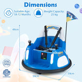 12V Kids Ride On Bumper Car with Flashing Lights and Remote Control