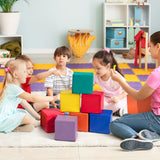 BABY JOY Foam Building Blocks, 12-Piece 14 CM Colorful Stacking Climbing Foam Cubes Play Set for Kids