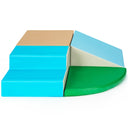 BABY JOY 4-Piece Climb and Crawl Foam Play Set, Soft Toddler Corner Climbing Sliding Blocks