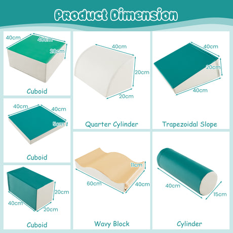 Kids Crawl & Climb Foam Play Set, 7-Piece - Baby Joy