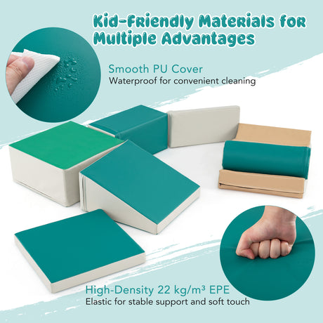 Kids Crawl & Climb Foam Play Set, 7-Piece - Baby Joy