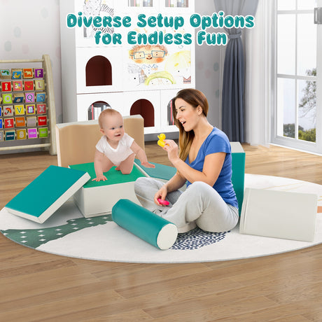 Kids Crawl & Climb Foam Play Set, 7-Piece - Baby Joy