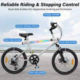 6-Speed Commuter Bicycle with Stereo Speakers and 2 Disc Brakes