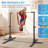 BABY JOY Kids Gymnastic Training Bar, 90 to 150cm Height Adjustable Expandable Exercise Horizontal Kip Bar w/Double Locking Mechanism