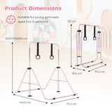 Expandable Gymnastic Bar for Kids, 4-Level Height Adjustable Gymnastic Horizontal Bar